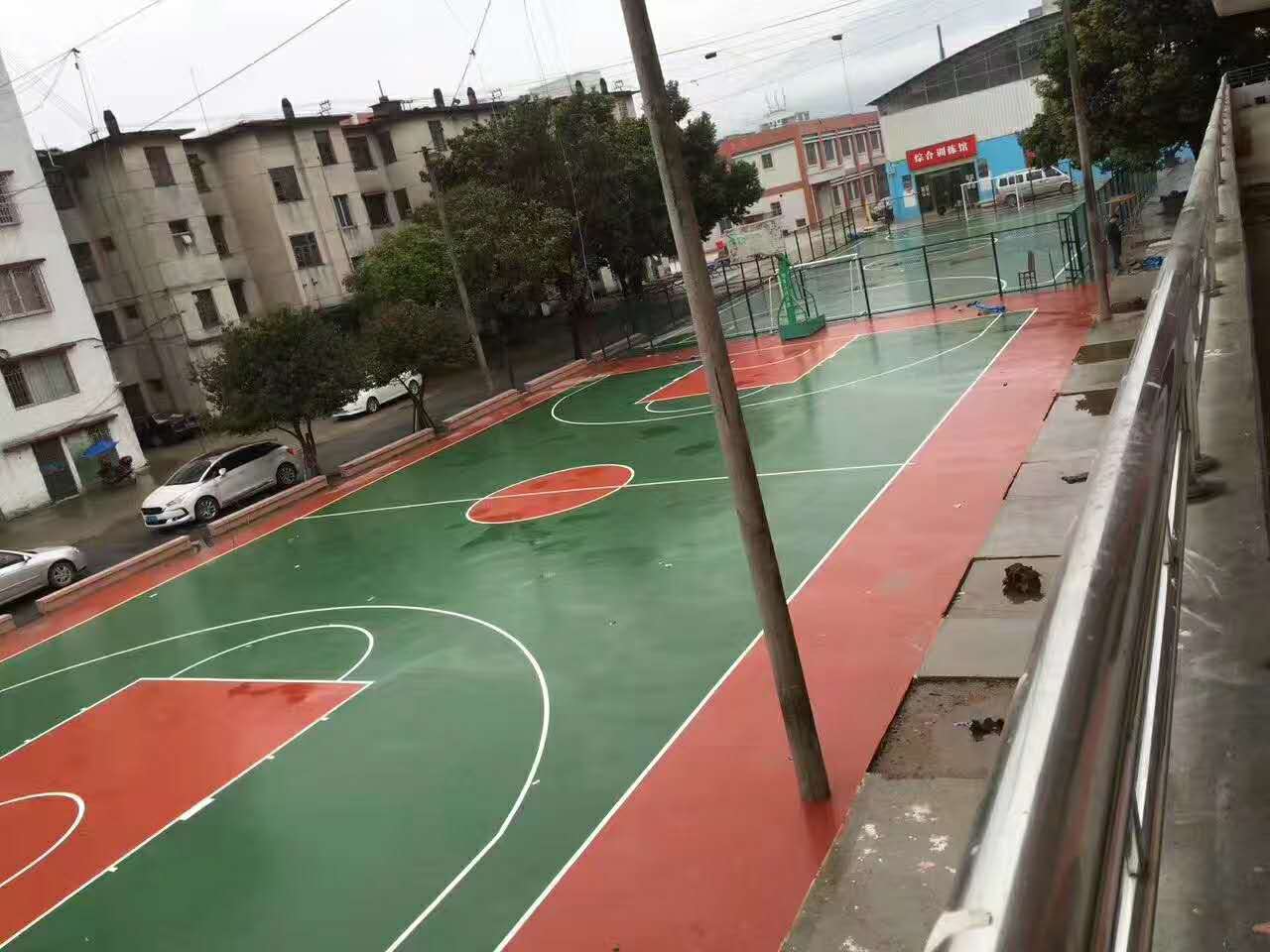 硅pu塑胶球场施工案例